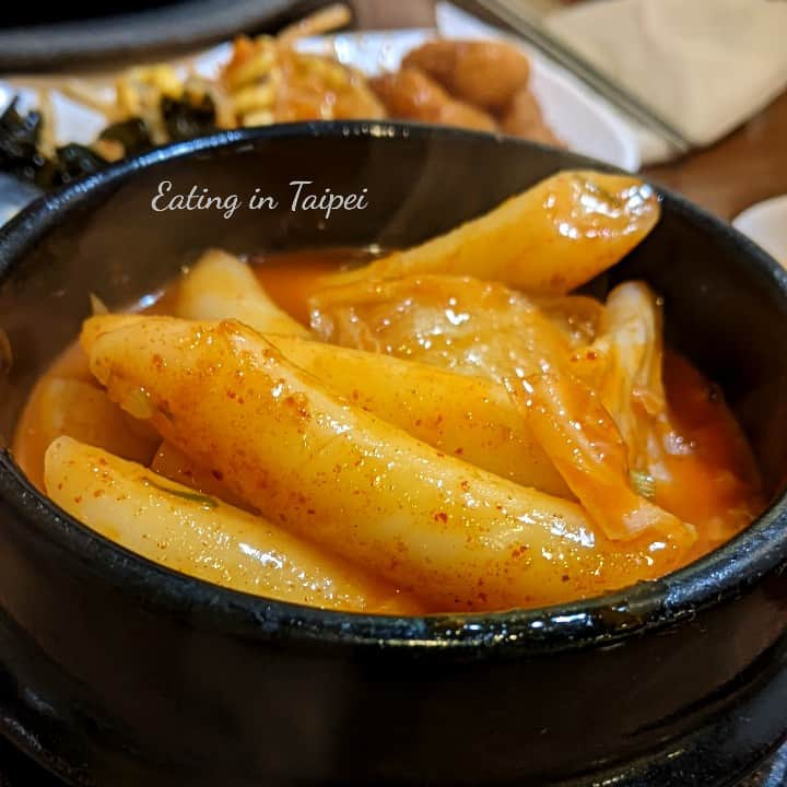 The Korean rice cakes here are awesome, spicy, and chewy.